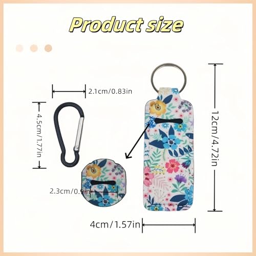 TIKIYOUN Chapstick Holder Keychain Neoprene Lip Balm Case 3 Pcs