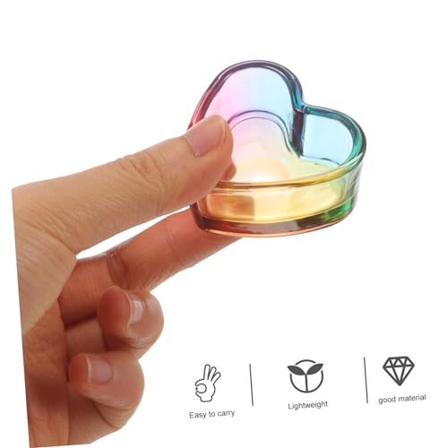 Heart-Shaped Glass Nail Dappen Cup for Manicure & Jewelry Storage