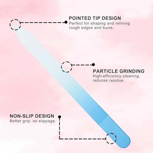 Glass Nail File Set with Cases - 6 Pack Double Sided Crystal Files