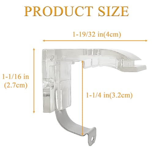 4 PCS Mounting Brackets with Metal Clips for 1" PVC Cordless Blinds