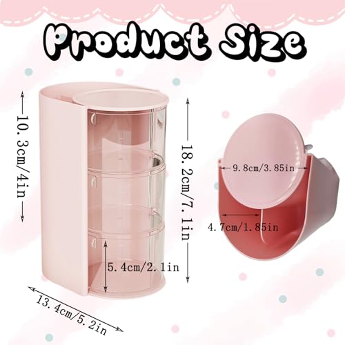 Arsenova Rotating 3-Tier Hair Accessories Organizer & Makeup Brush Holder