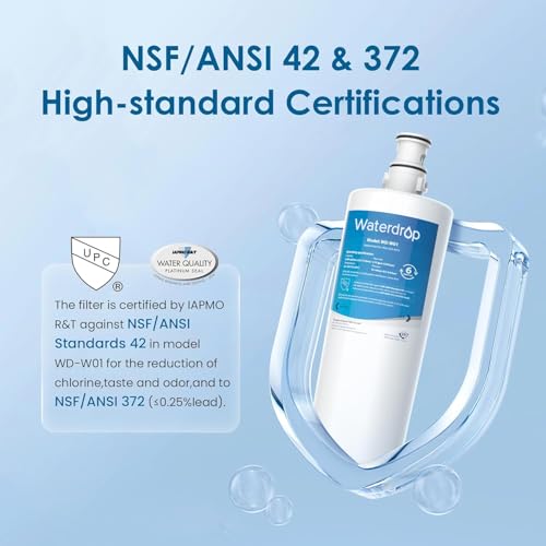 Waterdrop 3US-AF01 Undersink Water Filter, Replacement for Filtrete¢ç 3US-AF01, 3US-AS01, Aqua-Pure AP Easy C-CS-FF, WHCF-SRC, WHCF-SUFC, WHCF-SUF, NSF/ANSI 42 Certified, Pack of 1