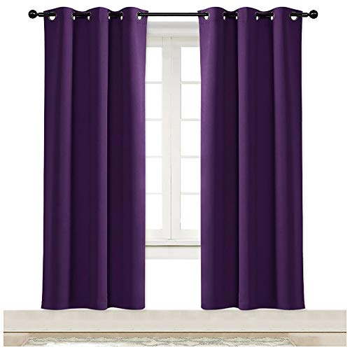 NICETOWN Blackout Curtain, 42x72 Inch Grommet Window Drape - Royal Purple