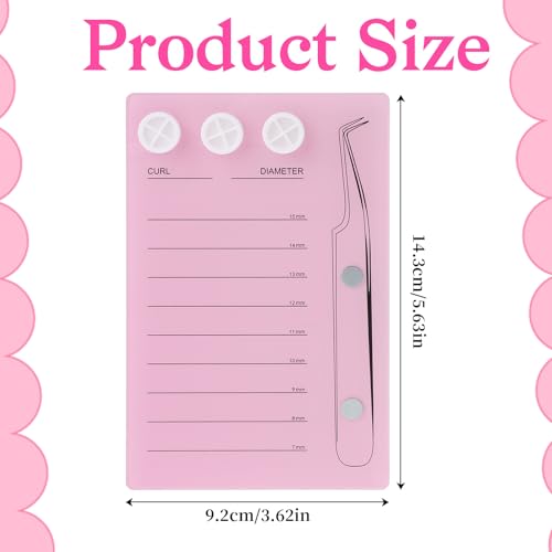 Pink Eyelash Extension Holder with Magnetic Closure & Glue Cup Holes