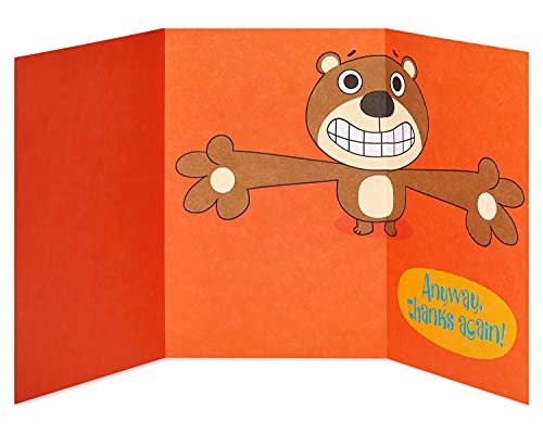 American Greetings Thank You Card Cute Bear Hug with Foil Detailing