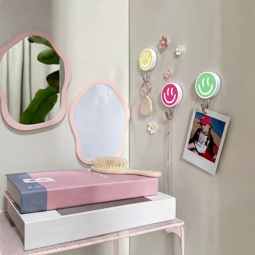 Smile Face Magnetic Locker Hooks - 6 Pack Decorative Set