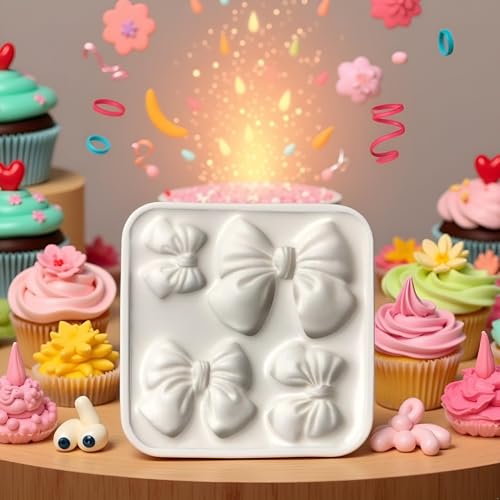 Gray Bowknot Silicone Mold for Cake Decorating & Cupcake Toppers