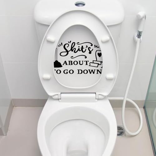Funny Toilet Stickers Set - Please Seat Yourself & Close Lid Decals