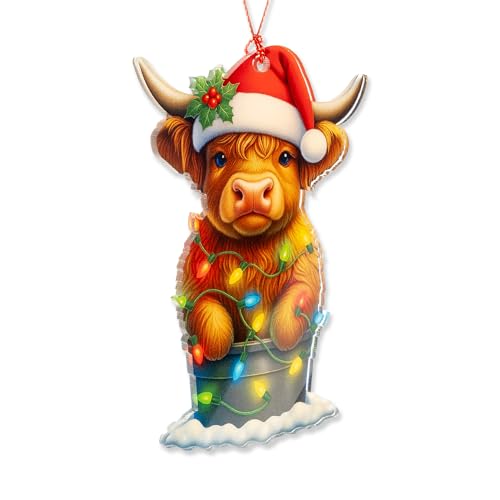 Highland Cow Christmas Ornament - Festive Farmhouse Decor