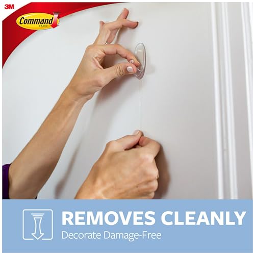Command Small Clear Adhesive Wall Hooks, Damage-Free Hanging, 2-Pack
