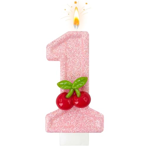 Cherry Number Birthday Cake Candle - Perfect for Parties & Celebrations