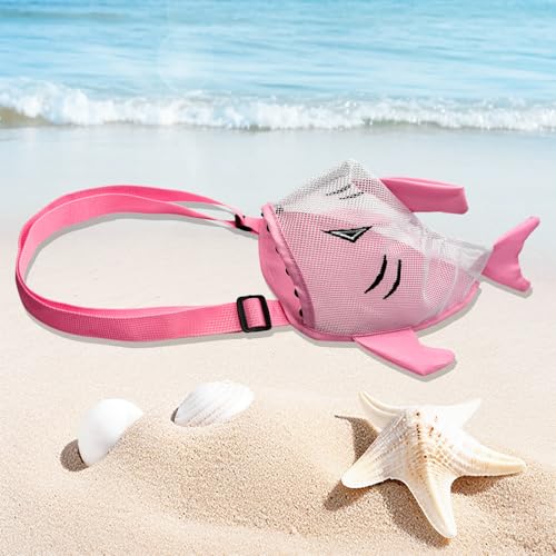 Mesh Seashell Storage Bags for Beach Collecting - 2-Pack, Pink