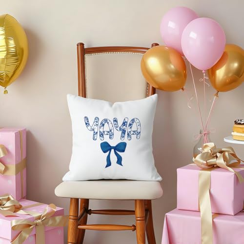 Yaya Mother's Day Pillow Covers 18x18 - Flannel Floral Decor