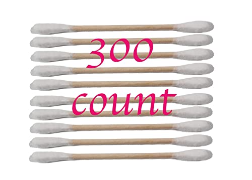 TOPMED Organic Cotton Swabs with Wooden Sticks - 300 Count