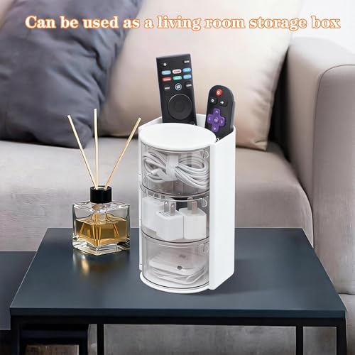 3-Tier Rotating Hair Accessories Organizer & Makeup Brush Holder - Pink