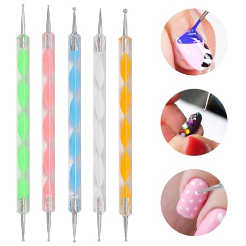 Tbestmax 8 Pcs Nail Art Brush and Dotting Pen Set for Manicure Design