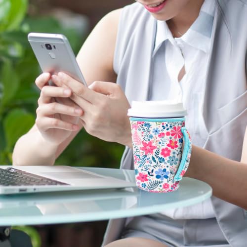 3-Pack Iced Coffee Sleeve Set - Flower Cluster Neoprene Cup Holders