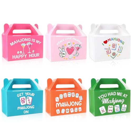 12 Mahjong Gift Boxes - Colorful Party Favor Treat Boxes