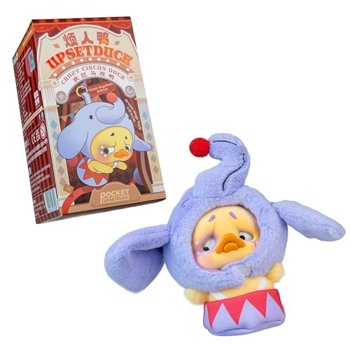 Collectible Plush Duck Keychain Blind Box - Circus Series, 6 Styles + 1 Rare