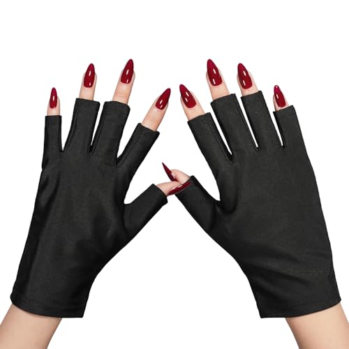 GAOY Anti UV Gloves for Gel Nail Lamp UPF50+ Fingerless Protection