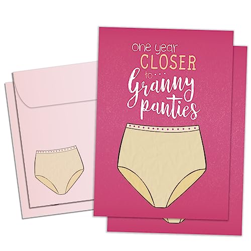 Granny Panties Birthday Cards - 2 Eco-Friendly 5"x7" Cards