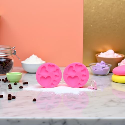 Heart-Shaped Silicone Molds Set of 2 for Baking & Candy Making