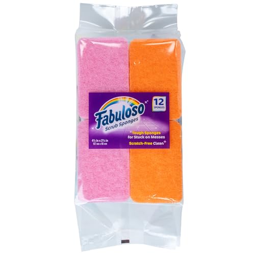 Fabuloso Rainbow Non-Scratch Kitchen Dish Sponges - 12 Pack