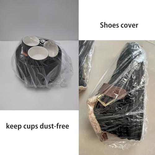 Yamlnke Disposable Shower Caps 30 Pack - Thick Clear Plastic Elastic Hair Caps for Home, Travel, and Salon