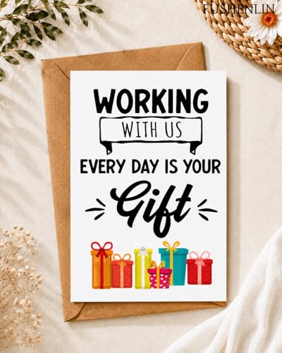 Funny Coworker Birthday Card - 5x7 Humorous Office Greeting Card with Envelope