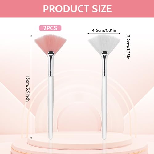 Giantree 2 Pcs Fan Brushes for Face Mask Application and Makeup