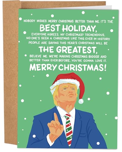 Funny Christmas Card with Donald Trump - Hilarious Holiday Greeting for Friends