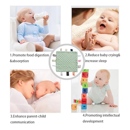 Yufiova Mint Green Baby Security Taggies Blanket Soothing Sensory Comforter