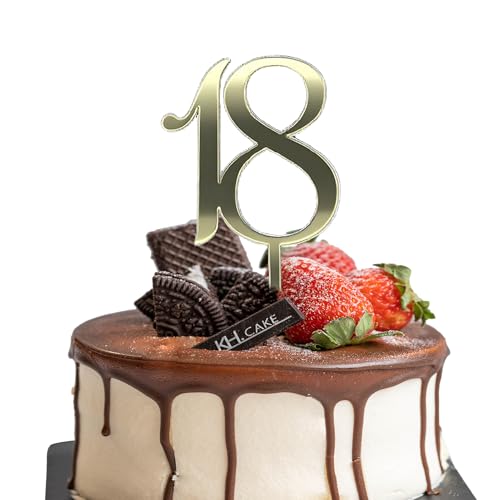 Elegant Rose Gold Mirrored 18th Birthday Cake Topper