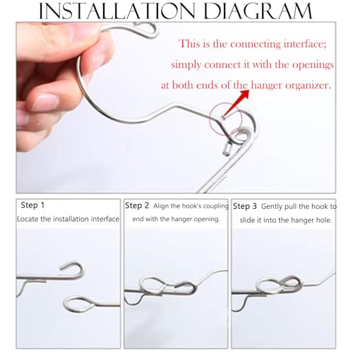 4-Pack Metal Space Saving Hangers for Closet Organization