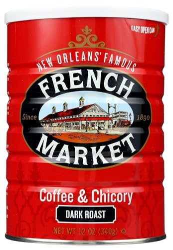 French Market Dark Roast Coffee & Chicory, 12oz Pack of 12