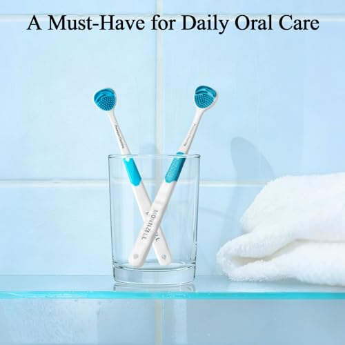 Monnzell Silicone Tongue Scraper and Brush for Bad Breath
