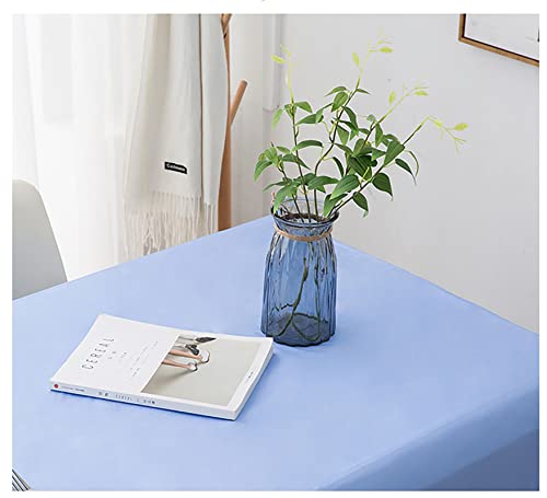Disposable Blue Plastic Tablecloths - 2 Pack, 108x54 Inch