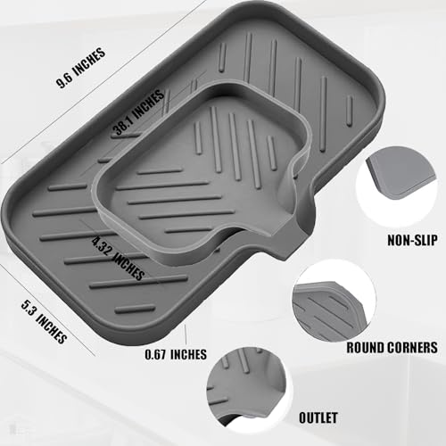 2-Piece Silicone Soap Dish and Sponge Holder for Kitchen and Bathroom Sink