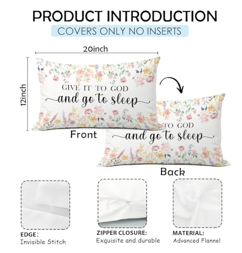 Give It to God Christian Pillow Cover 12x20 Floral Watercolor - Religious Gift, Christian-pillow Covers-02