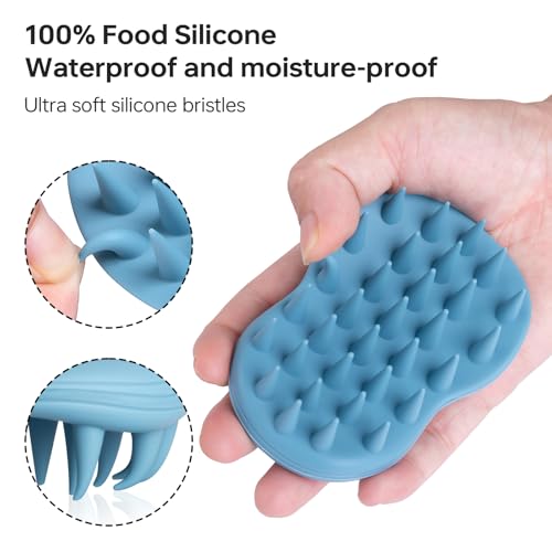 Silicone Shampoo Brush and Scalp Massager 2-Pack