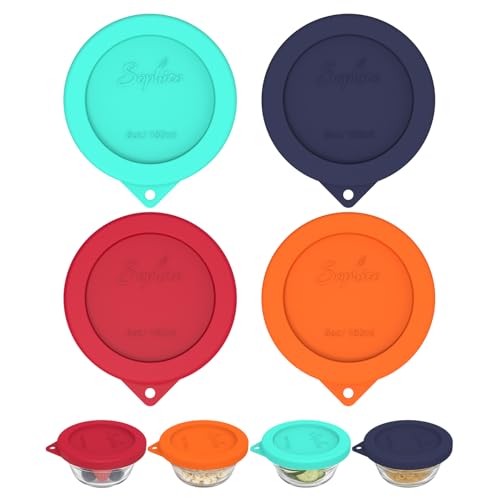 SOPHICO Silicone Replacement Lids for 6oz Pyrex & Anchor Hocking Custard Cups
