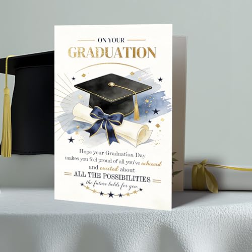 FANCYLUCKY Graduation Card - Motivational Congratulations Gift (Model 474)