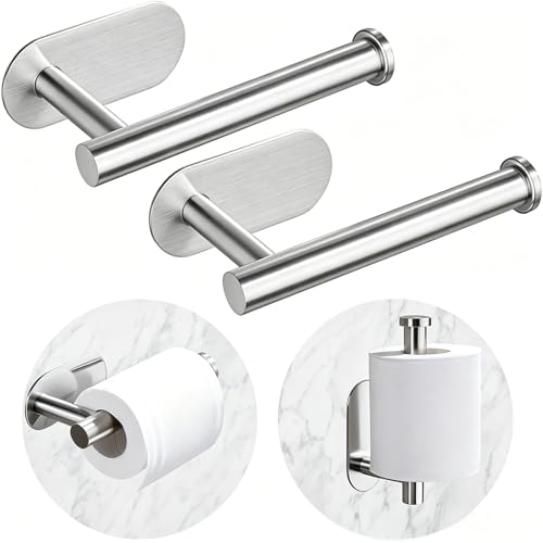 IGDALAR 2 Pack Self-Adhesive Toilet Paper Holder, SUS304 Stainless Steel - Silver