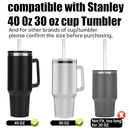 Replacement Straws for Stanley 40oz/30oz Cups - 4 Reusable Straws