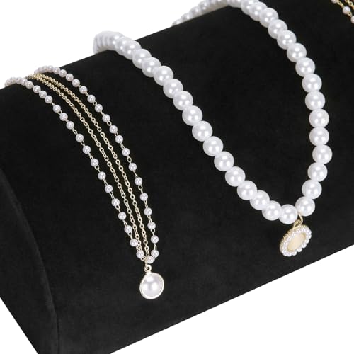 KUKUVR Velvet Half Moon Bracelet Display Stand Black Jewelry Organizer