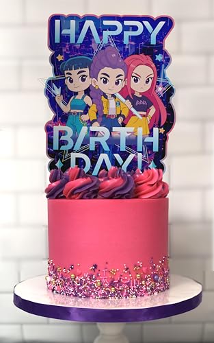 K-Pop Anime Birthday Cake Topper - Fun Recycled Paper Decor