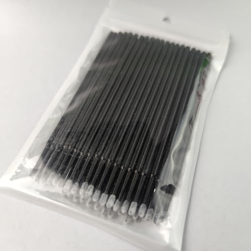 Seedew Microfiber Eyelash Extension Swabs - 50 Pcs Black Lash Wands