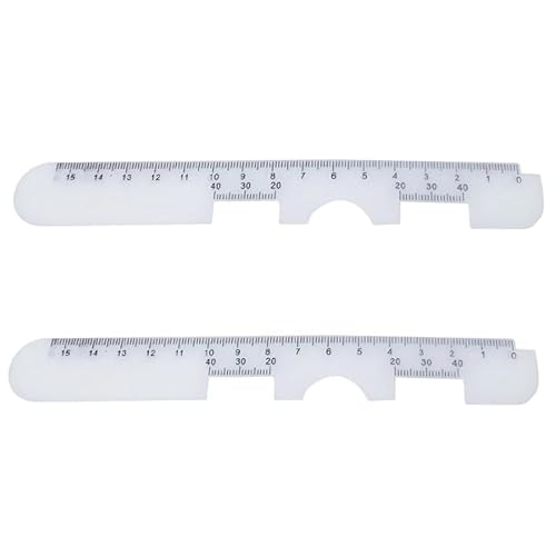 2Pcs White Pd Ruler Pupil Measurement Tool, Measuring Tool, Pupil Distance Meter Eye Ophthalmic, Distance Ruler, for Prescription Eyeglasses with Eye Care Tip