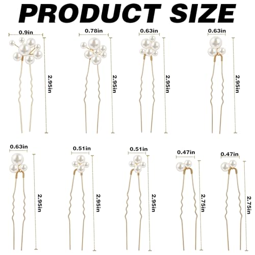 9Pcs Pearl Wedding Hairpins Artificial Pearl Bridal Hair Pins Set