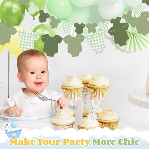 Green Bodysuit Birthday Banner | Baby Shower Decorations